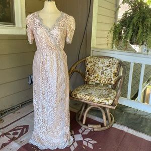 Vintage 70’s/80’s Blush Pink Lace Dress